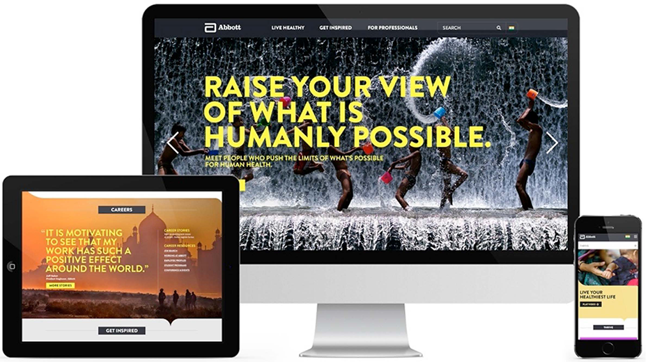 Redesigned Abbott homepage