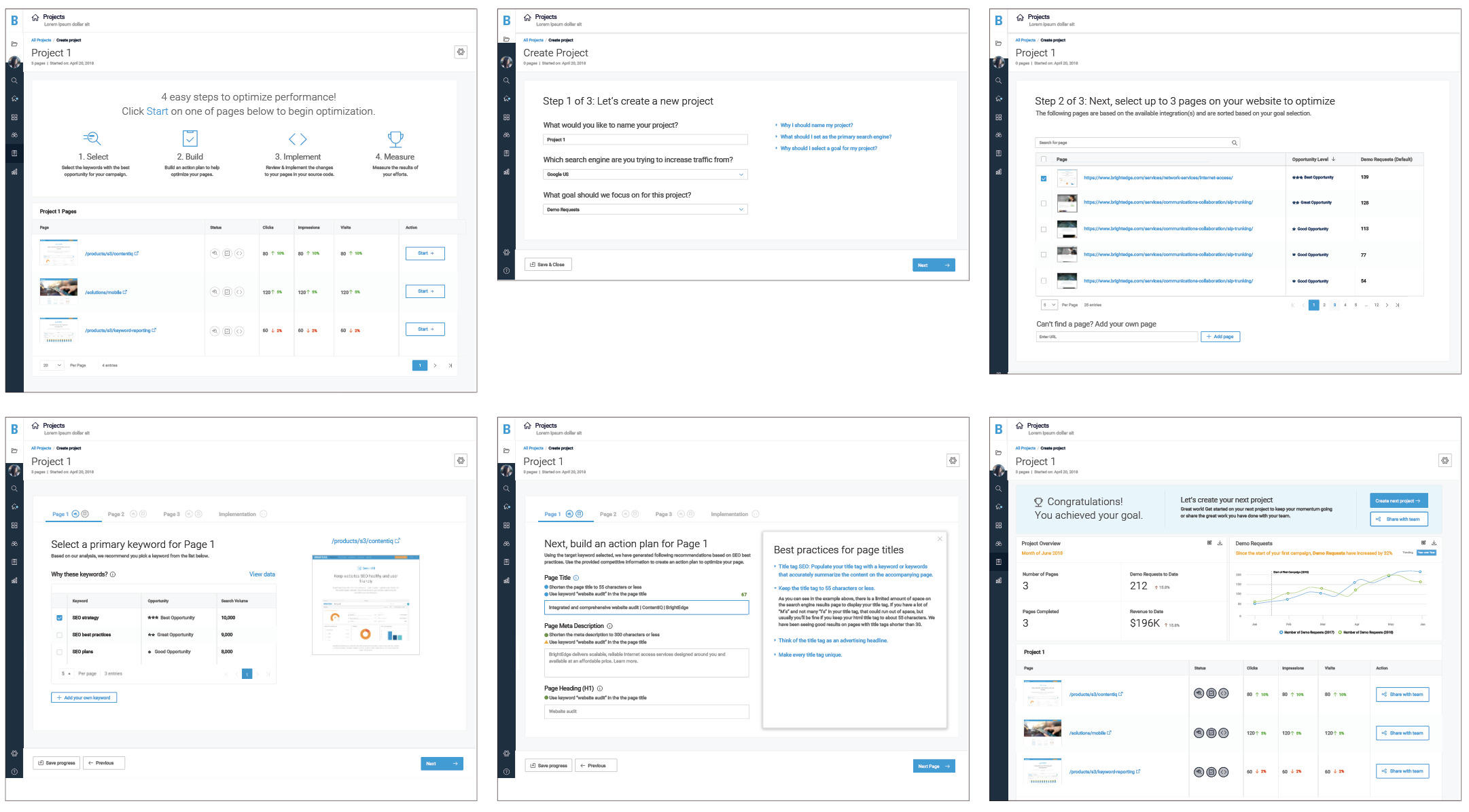 In-product education and guided steps