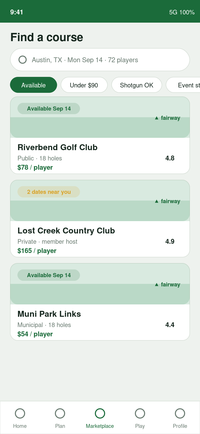 Course marketplace search