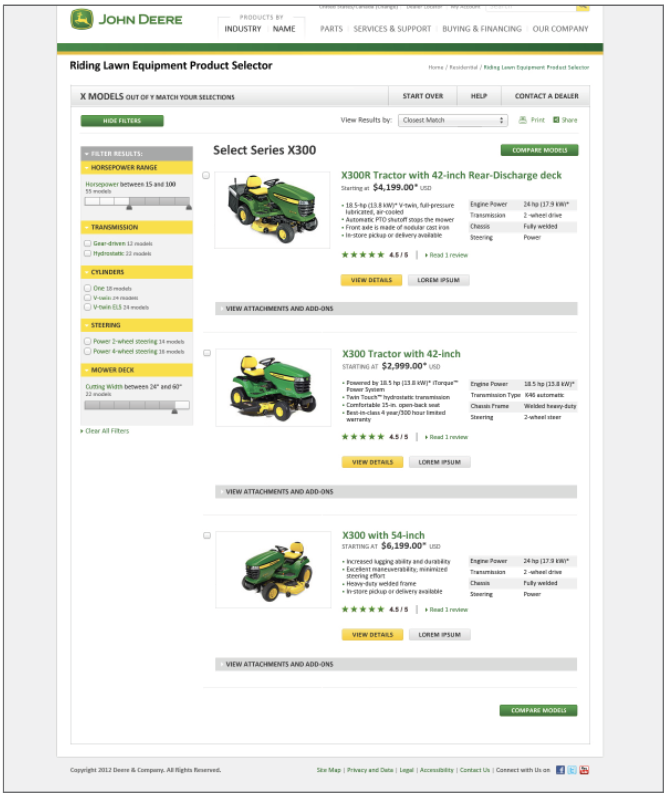 Faceted navigation for expert buyers